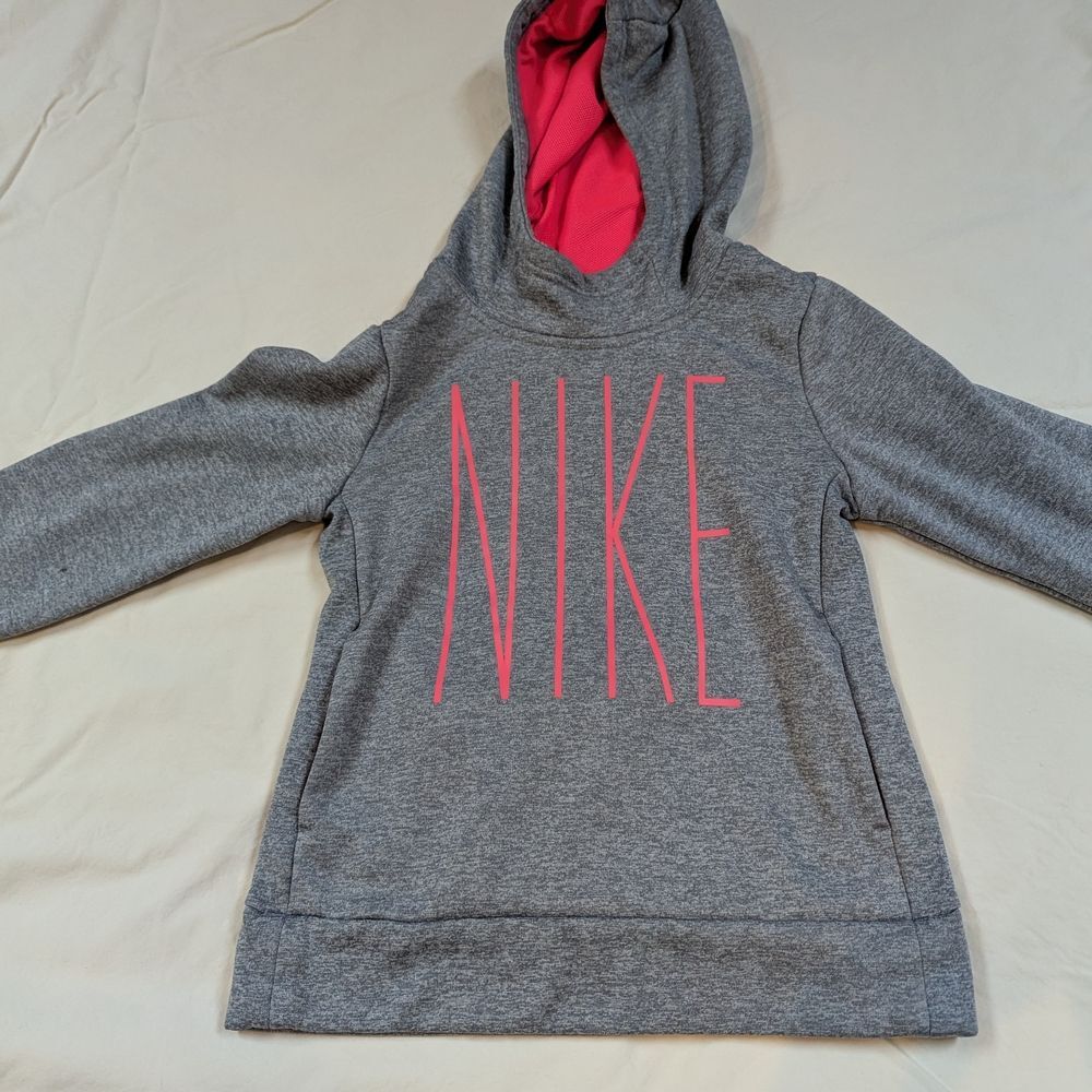 Nike Gray and Pink Kids Hoodie